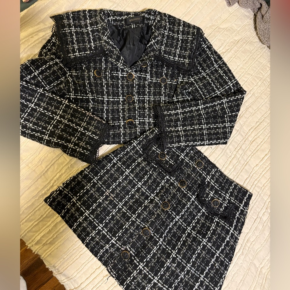 Storets - Black & White Tweed “Ayla” Skort Set - S (fits XS) - Picture 4 of 5